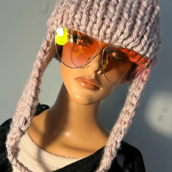 Knithandmade Hat Freeform Helmet style Hat